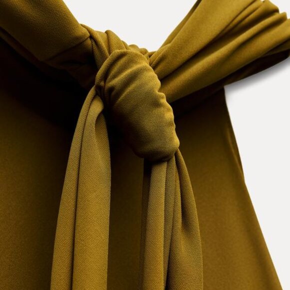 ZARA LONG OPEN BACK HALTER DRESS - Picture 3 of 9